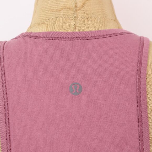 LULULEMON Sweat Date Singlet 4 Figue Pink Muscle Tank Knit Crewneck EUC B69 - Picture 6 of 6